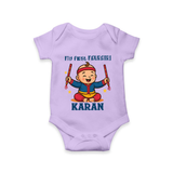 My First Navratri Dandiya Boy Personalized Romper - LILAC - New Born (Chest 14")