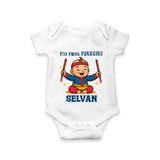 My First Navratri Romper/Onesie | Personalized Baby Romper/Onesie for Navratri Celebration - WHITE - New Born (Chest 14")