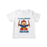 My First Navratri T-shirt | Personalized Baby T-shirt for Navratri Celebration - WHITE - 0-5 Months Old (Chest 17")