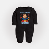 My First Navratri Sleep suit/full sleeve body suit | Personalized Baby Sleep suit/full sleeve body suit for Navratri Celebration - BLACK - New Born (Chest 7.5")