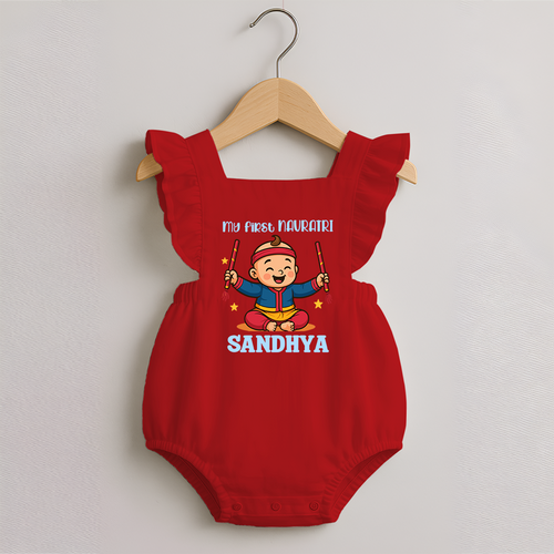 My First Navratri Romper frock | Personalized Baby Romper frock for Navratri Celebration
