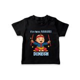 My First Navratri T-shirt | Personalized Baby T-shirt for Navratri Celebration - BLACK - 0-5 Months Old (Chest 17")