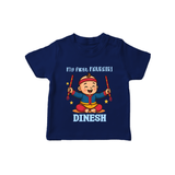 My First Navratri T-shirt | Personalized Baby T-shirt for Navratri Celebration - NAVY BLUE - 0-5 Months Old (Chest 17")