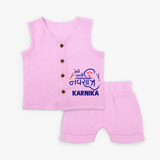 My First Navratri Jabla Set | Custom Baby Jabla Set for Festive Fun - BABY PINK - 0 - 3 Months Old (Chest 9.8")