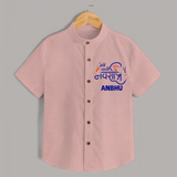 My First Navratri Shirt | Custom Baby Shirt for Festive Fun - PEACH - 0 - 6 Months Old (Chest 23")