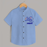 My First Navratri Shirt | Custom Baby Shirt for Festive Fun - SKY BLUE - 0 - 6 Months Old (Chest 23")