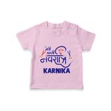 My First Navratri T-shirt | Custom Baby T-shirt for Festive Fun - BABY PINK - 0-5 Months Old (Chest 17")