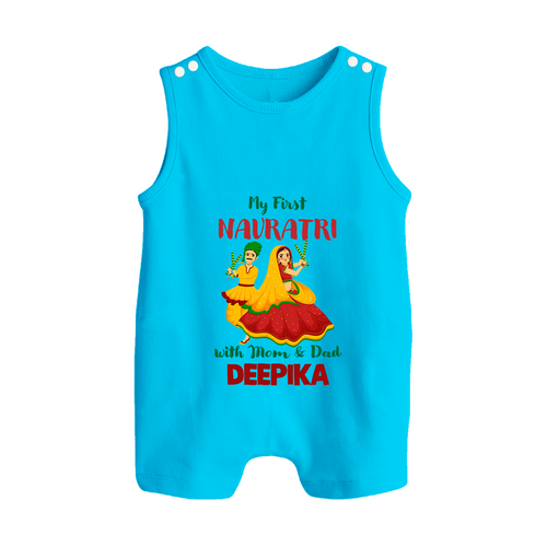 My First Navratri With Mom and Dad Romper suit/sleeveless romper | Personalized Baby Romper suit/sleeveless romper for Family Celebration