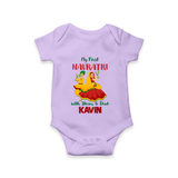 My First Navratri Garba Couple Personalized Romper - LILAC - New Born (Chest 14")