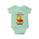 My First Navratri Garba Couple Personalized Romper - MINT GREEN - New Born (Chest 14")