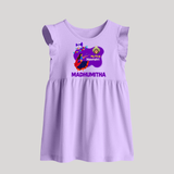 My First Navratri Garba Girl Personalized Baby Frock - LILAC - 0 - 3 Months Old (Chest 17")