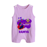 My First Navratri Romper suit/sleeveless romper | Custom Baby Romper suit/sleeveless romper for Little Festival-Goer - LILAC - 0 - 5 Months Old (Chest 18")