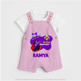 My First Navratri Dungaree set | Custom Baby Dungaree set for Little Festival-Goer - BABY PINK - 0 - 5 Months Old (Chest 18")