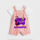 My First Navratri Garba Girl Personalized Dungaree - PEACH - 0 - 5 Months Old (Chest 18")