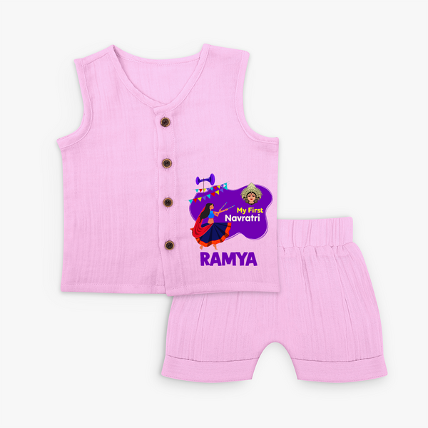 My First Navratri Jabla Set | Custom Baby Jabla Set for Little Festival-Goer - BABY PINK - 0 - 3 Months Old (Chest 9.8")