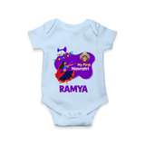 My First Navratri Romper/Onesie | Custom Baby Romper/Onesie for Little Festival-Goer - BABY BLUE - New Born (Chest 14")