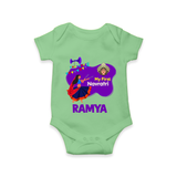 My First Navratri Romper/Onesie | Custom Baby Romper/Onesie for Little Festival-Goer - GREEN - New Born (Chest 14")