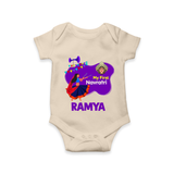 My First Navratri Romper/Onesie | Custom Baby Romper/Onesie for Little Festival-Goer - IVORY - New Born (Chest 14")