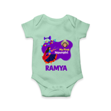 My First Navratri Romper/Onesie | Custom Baby Romper/Onesie for Little Festival-Goer - MINT GREEN - New Born (Chest 14")