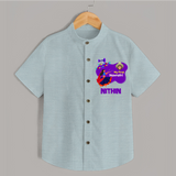 My First Navratri Shirt | Custom Baby Shirt for Little Festival-Goer - ARCTIC BLUE - 0 - 6 Months Old (Chest 23")