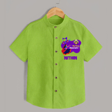 My First Navratri Shirt | Custom Baby Shirt for Little Festival-Goer - LIME GREEN - 0 - 6 Months Old (Chest 23")