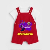 My First Navratri Garba Girl Personalized Dungaree - RED - 0 - 5 Months Old (Chest 18")