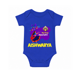 My First Navratri Garba Girl Personalized Romper - COBALT BLUE - New Born (Chest 14")