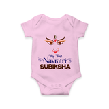 My First Navratri Romper/Onesie | Personalized Baby Romper/Onesie for Navratri Festivities - BABY PINK - New Born (Chest 14")