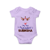 My First Navratri Romper/Onesie | Personalized Baby Romper/Onesie for Navratri Festivities - LILAC - New Born (Chest 14")