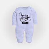 My First Navratri Devi Eyes Personalized Full Body Suit - BABY BLUE - New Born (Chest 7.5")