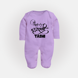My First Navratri Devi Eyes Personalized Full Body Suit - LILAC - New Born (Chest 7.5")