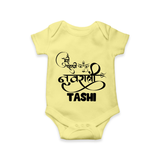 My First Navratri Devi Eyes Personalized Romper - PASTEL YELLOW - New Born (Chest 14")