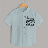 My First Navratri Shirt | Custom Baby Shirt for Baby's First Navratri - ARCTIC BLUE - 0 - 6 Months Old (Chest 23")