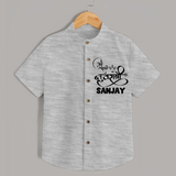 My First Navratri Shirt | Custom Baby Shirt for Baby's First Navratri - GREY - 0 - 6 Months Old (Chest 23")