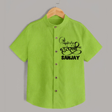 My First Navratri Shirt | Custom Baby Shirt for Baby's First Navratri - LIME GREEN - 0 - 6 Months Old (Chest 23")
