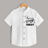 My First Navratri Shirt | Custom Baby Shirt for Baby's First Navratri - WHITE - 0 - 6 Months Old (Chest 23")