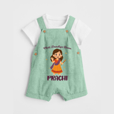Choti Dandiya Queen Dungaree Set | Personalized Baby Dungaree Set for Garba Fun - MINT GREEN - 0 - 5 Months Old (Chest 18")