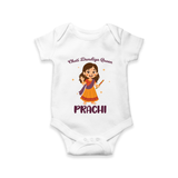 Choti Dandiya Queen Romper/Onesie | Personalized Baby Romper/Onesie for Garba Fun - WHITE - New Born (Chest 14")