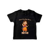 Choti Dandiya Queen T-shirt | Personalized Baby T-shirt for Garba Fun - BLACK - 0-5 Months Old (Chest 17")