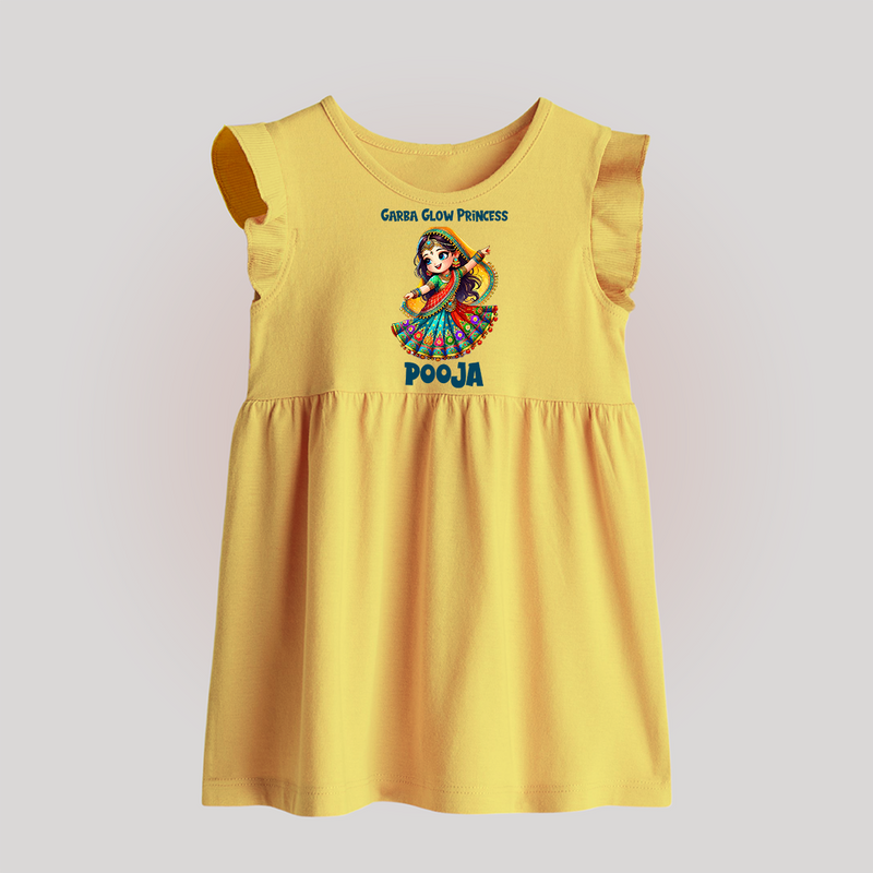 Garba Glow Princess Baby frock | Custom Baby Baby frock for Little Princess - PASTEL YELLOW - 0 - 3 Months Old (Chest 17")