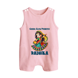 Choti Dandiya Queen Personalized Button Romper - BABY PINK - New Born (Chest 18")