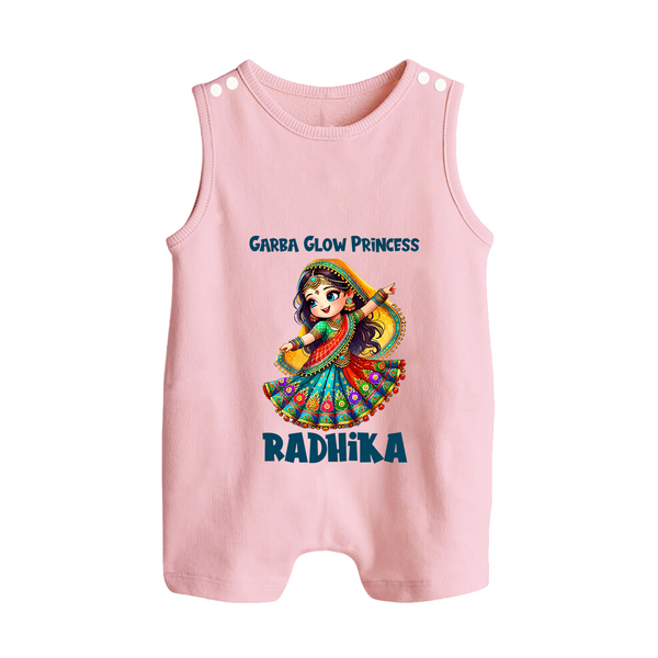 Choti Dandiya Queen Personalized Button Romper - BABY PINK - New Born (Chest 18")