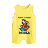 Choti Dandiya Queen Personalized Button Romper - PASTEL YELLOW - New Born (Chest 18")