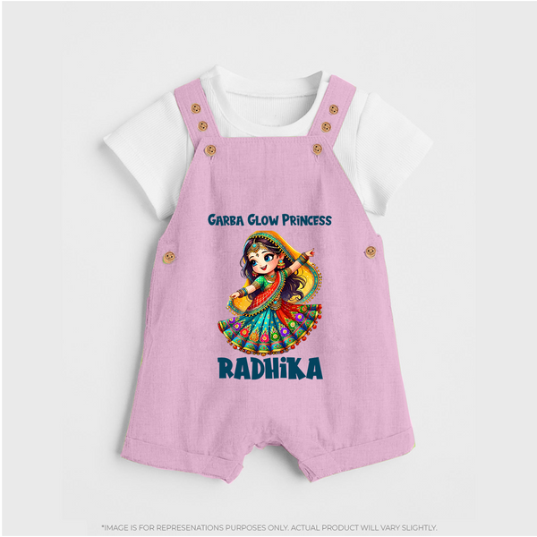 Choti Dandiya Queen Personalized Dungaree - BABY PINK - 0 - 5 Months Old (Chest 18")
