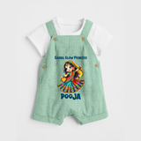 Garba Glow Princess Dungaree Set | Custom Baby Dungaree Set for Little Princess - MINT GREEN - 0 - 5 Months Old (Chest 18")