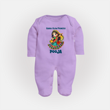 Garba Glow Princess Sleep suit/full sleeve body suit | Custom Baby Sleep suit/full sleeve body suit for Little Princess - LILAC - New Born (Chest 7.5")