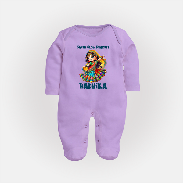 Choti Dandiya Queen Personalized Full Body Suit - LILAC - New Born (Chest 7.5")