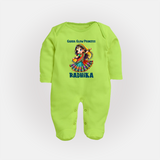 Choti Dandiya Queen Personalized Full Body Suit - LIME GREEN - New Born (Chest 7.5")