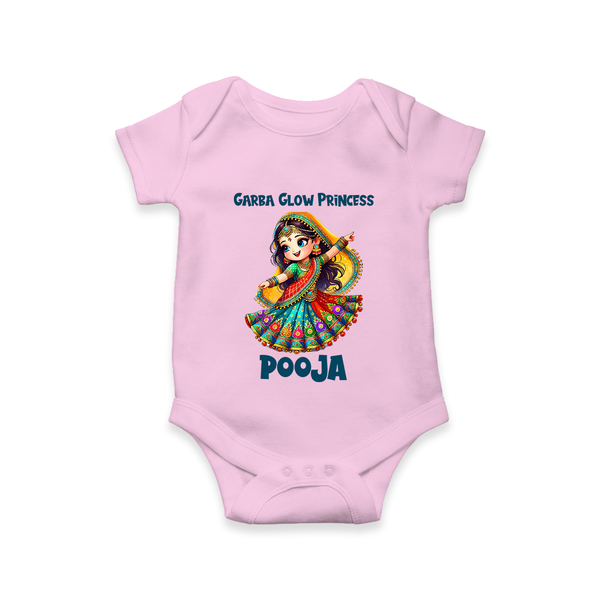 Garba Glow Princess Romper/Onesie | Custom Baby Romper/Onesie for Little Princess - BABY PINK - New Born (Chest 14")