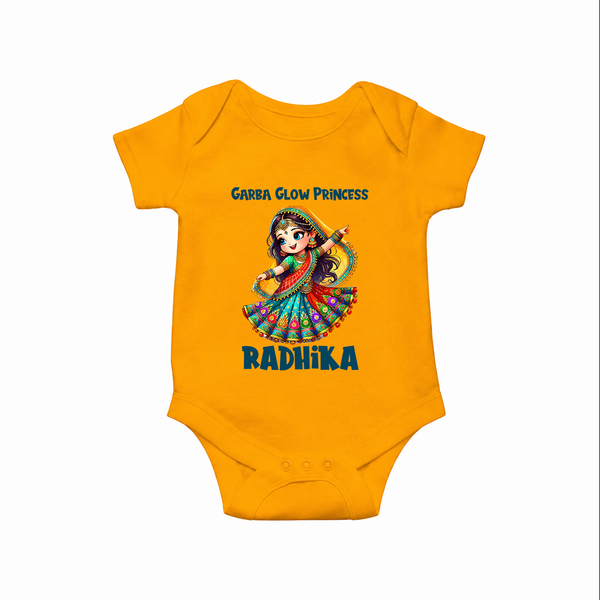 Choti Dandiya Queen Personalized Romper - CHROME YELLOW - New Born (Chest 14")